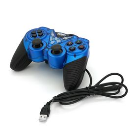 Геймпад проводной для ПК USB-908 USB 2.0 Double Shock (Blue), Blister