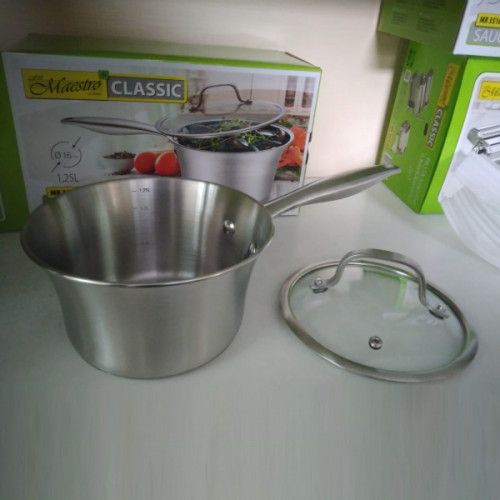 Ковш кухонный Maestro MR-3505-16S, 1.25 л, 16 см, из нержавеющей стали с крышкой, для всех типов плит | Зображення 5