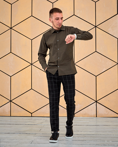 Сорочка класична хакі S L | Зображення 5