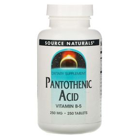 Витамин Source Naturals Пантотеновая кислота, Pantothenic Acid, Витамин В-5, 250 мг, 250 та (SN0512) - Топ