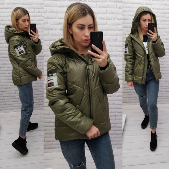 Утеплена куртка, арт.417, хакі | Зображення 1