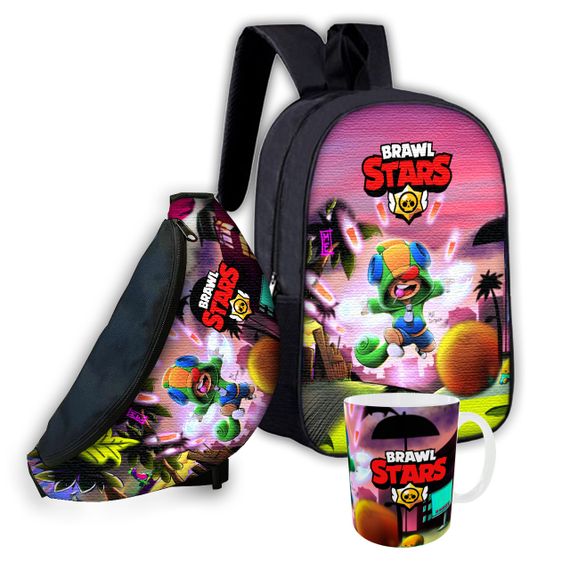Набір дитячий Бравл Старс рюкзак 36х27см сумка-бананка, кружка з принтом для хлопчика (01650)