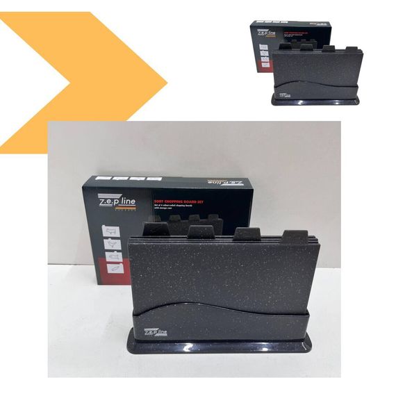 Кухонний набір дощок 5 предметів із підставкою чорний Zepline ZP-00220 (47616-ZP-00220_518) | Зображення 1