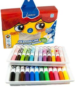 Фломастеры Marco Super Washable Jumbo 24 цвета (1632-24CB) | детские тонкие водные фломастеры Super Washable |