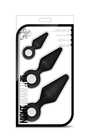 Набір анальних пробок LUXE WEARABLE NIGHT Rimmer Kit BLACK Sex Aura | Зображення 1