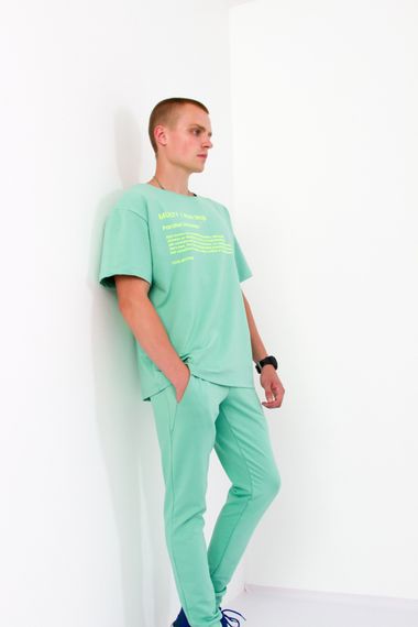 Костюм чоловічий (футболка+брюки) Носи своє 40 Зелений (p-6603-45887)