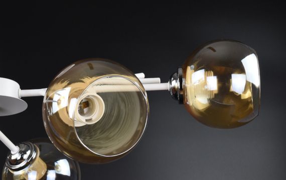 Люстра стельова на 6 лампочок 26556 Білий 34х70х70 см. | Зображення 1