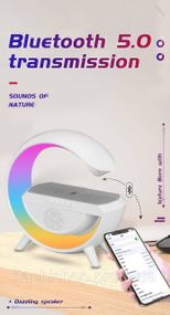 Настольная лампа, ночник RGB 3-in-1 HM-3130 Rainbow Light-Wireless Charger-Speaker с беспроводной зарядкой(24)
