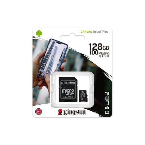 Карта памяти Kingston 128GB microSDXC C10 UHS-I R100MB/s + SD (SDCS2/128GB) | Зображення 2