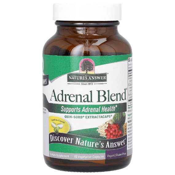 Смесь экстрактов Nature's Answer Adrenal Blend 90 Veg Caps