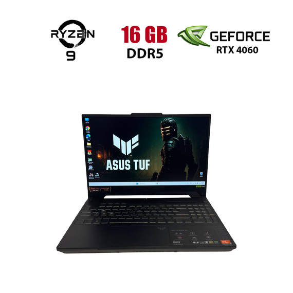 Ігровий ноутбук Asus TUF Gaming A15 FA507XV / 15.6" (1920x1080) IPS / AMD Ryzen 9 7940HS (8 (16) ядер по 4.0 - 5.2 GHz) / 16 GB DDR5 / 512 GB SSD NVMe / nVidia GeForce RTX 4060, 8 GB GDDR6, 128-bit / WebCam б/в