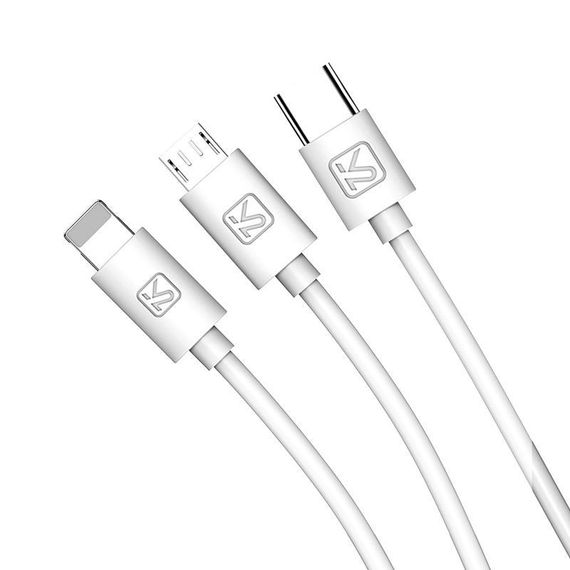 USB кабель Kaku KSC-078 3-in-1 Type-C / MicroUSB / Lightning 1m - White
