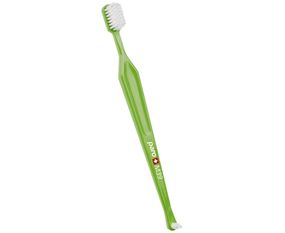 Зубна щітка середньої жорсткості paro® toothbrush M39 з монопучковою насадкою, салатова