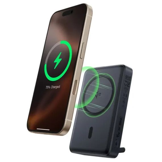 Повербанк Baseus Nomos Qi2 10000mAh / 45W, 2в1, беспроводная быстрая зарядка, встроенный кабель, черный | Зображення 6