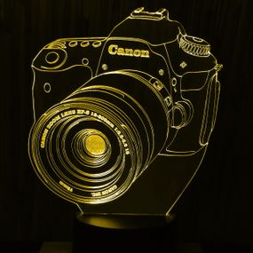 Акриловий світильник-нічник фотоапарат жовтий tty-n000105
