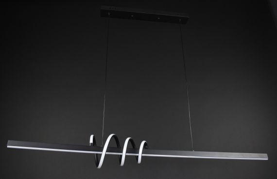 Люстра світлодіодна підвісна LED світильник для квартири на стелю лед 27233 Чорний 30-130х17х120 см. | Зображення 4