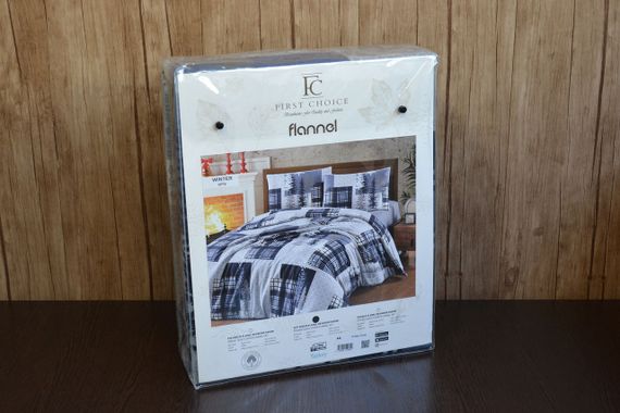 Комплект постільної білизни First Choice Flanel 200×220 см Winter Grey | Зображення 3