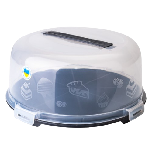 Тортівниця кругла граніт/прозорий Алеана