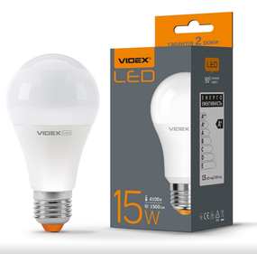 Лампа A65e 15W E27 4100 К 220V LED Videx