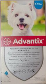 Средство от блох и клещей Advantix для собак от 4 до 10 кг