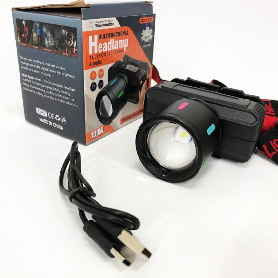 Ліхтар для нічної їзди KX-1832-TG, Потужний акумуляторний ліхтар для риболовлі Налобний bailong XU-32 | Зображення 7