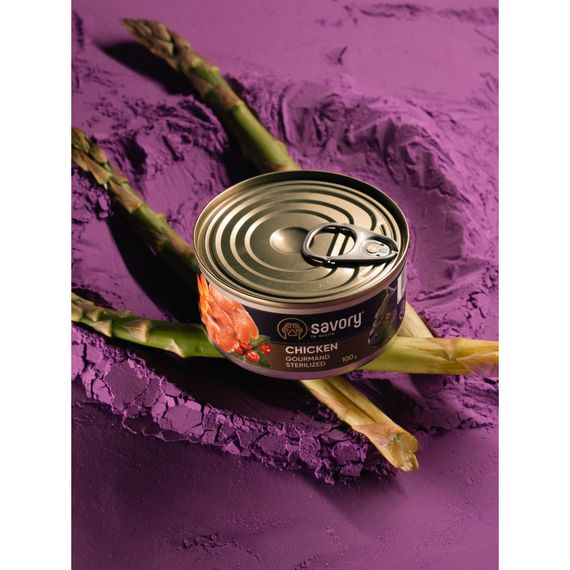 Корм вологий Savory Cat Can Adult Sterilised консерви для стерилізованих котів з куркою 100 г | Зображення 5
