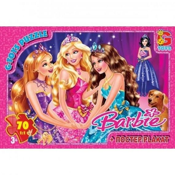 Дитячий пазл "Barbie" BA007 плакат 70 елементів