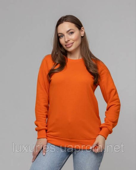 Жіночий теплий світшот, теплий зимовий світшот, модний зимовий светр — 12 кольорів на вибір Жовтогарячий