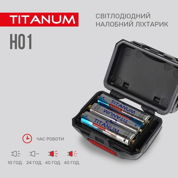 Ліхтарик LED налобний 100Lm 6500К 3*AAA червоний/чорний TLF-H01 Titanum | Зображення 7
