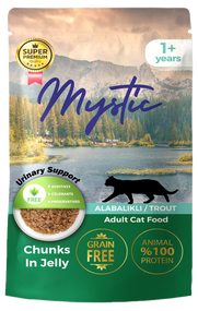 Вологий корм Mystic для котів шматочки в желе з ФОРЕЛЛЮ Пауч 85гр