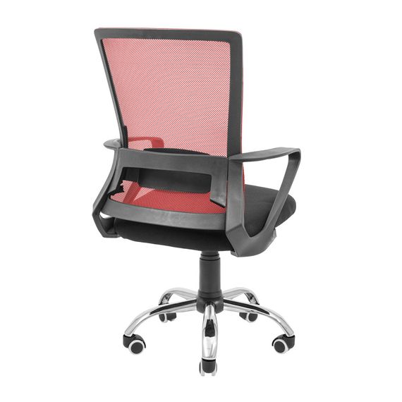 Крісло Робін Хром Піастра Сітка чорна + червона | Зображення 3