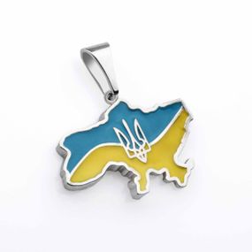 Срібний кулон карта України
