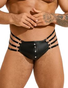 Стрінги чоловічі чорні STAR Night з регулюючими гумками з боків, L Sex Aura