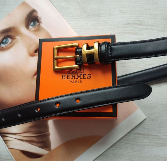 Жіночий шкіряний ремінь Hermes black | Зображення 1