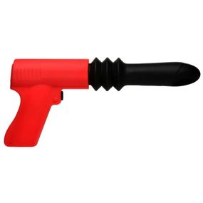 Вібратор у формі пістолета, із фрикціями Master Series Pistol Pounder червоно-чорний Sex Aura