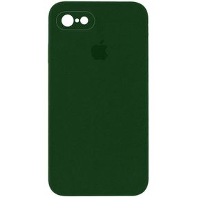 Чехол Silicone Case Square Full Camera Protective (AA) для Apple iPhone 6/6s (4.7") Зелений/Army green