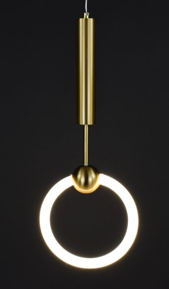 Люстра світлодіодна підвісна LED світильник для квартири на стелю лед 27858 Латунь 65-150х6х20 см. | Зображення 2