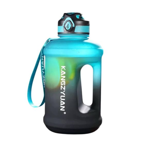 Эко-бутылка KANGZYUAN 2500 мл (2.5 л) - Синяя Tritan BPA-free, ударопрочная, спортивная с ручкой и ремешком | Зображення 7