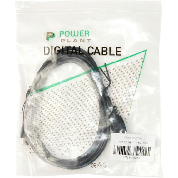 Дата кабель USB 3.0 Type-C to BM 1.5m PowerPlant (KD00AS1275) | Зображення 2