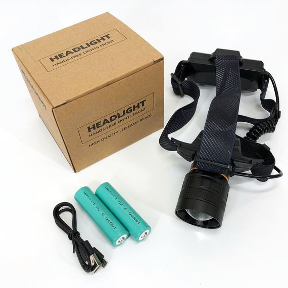 Ліхтар акумуляторний для риболовлі Bailong BL-8076-2-GT100, Налобний ліхтар з лінзою, Світлодіодний ліхтар CY-152 на лоб | Зображення 2