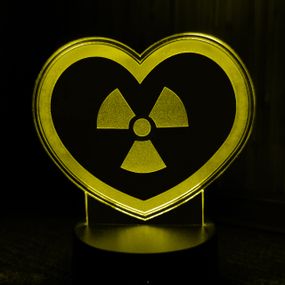 Акриловый светильник-ночник Сердце Радиация желтый tty-n001153