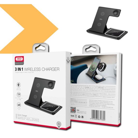 Бездротове зарядне пристрій з швидким заряджанням XO WX023 3 в 1 (24063-01_755) | Зображення 1