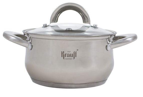 Каструля Krauff Steil 26-238-073, 1.7 л, 16 см, з нержавіючої сталі з кришкою, для всіх типів плит