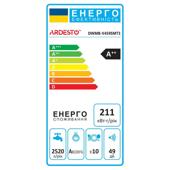 Посудомийна машина Ardesto DWMB-V459SMT3 | Зображення 1