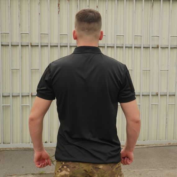 Поло тактическое с шевронами Coolpass Black 50 | Зображення 8
