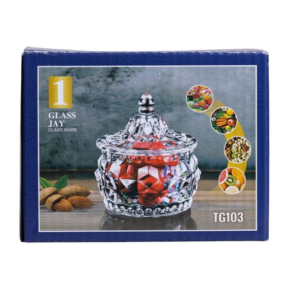 Конфетница стеклянная c крышкой Ø 8 см круглая HP-YH-3 | Зображення 5