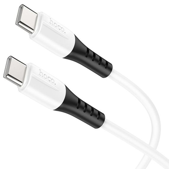 Дата кабель Hoco X82 Silicone Type-C to Type-C 60W (1m) White | Зображення 1