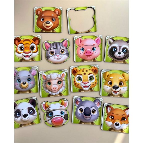 Дерев'яний пазл-вкладиш  "Збери тварин" Ubumblebees (ПСФ134) PSF134, 39 деталей | Зображення 4