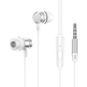 Навушники Borofone BM62 Prosperity universal (3.5mm/1.2m) Moonlight silver