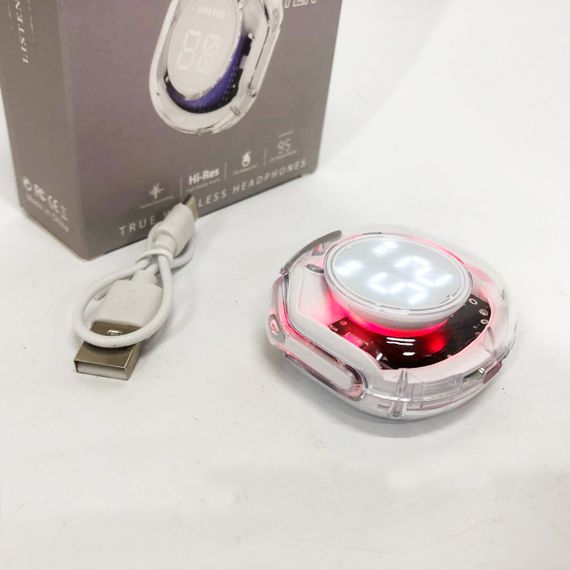 Бездротові навушники TWS T8 PRO з прозорим кейсом Вакуумний LED дисплей Bluetooth 5.3. Колір: білий | Зображення 4